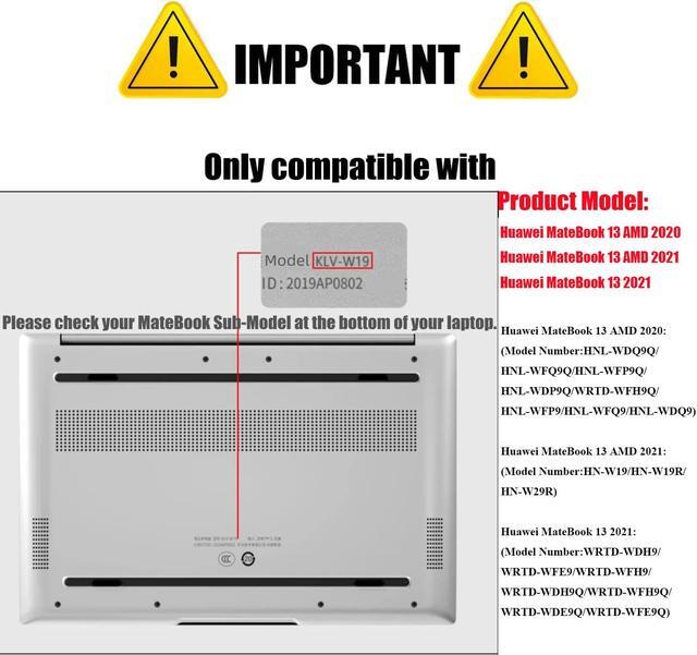 Alt view image 2 of 7 - Protective Case For 13 inch Huawei MateBook 13 AMD 2020 / Huawei MateBook 13 AMD 2021 / Huawei MateBook 13 2021 Matte Laptop Hard Shell Cover with Keyboard Cover Skin