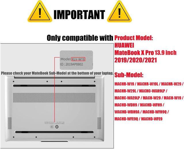 Alt view image 2 of 7 - Compatible with Huawei MateBook X Pro 2019 / 2020 / 2021 Matte Laptop Protective Hard Shell Case for Huawei Mate Book X Pro 13.9 inch with Keyboard Cover Skin