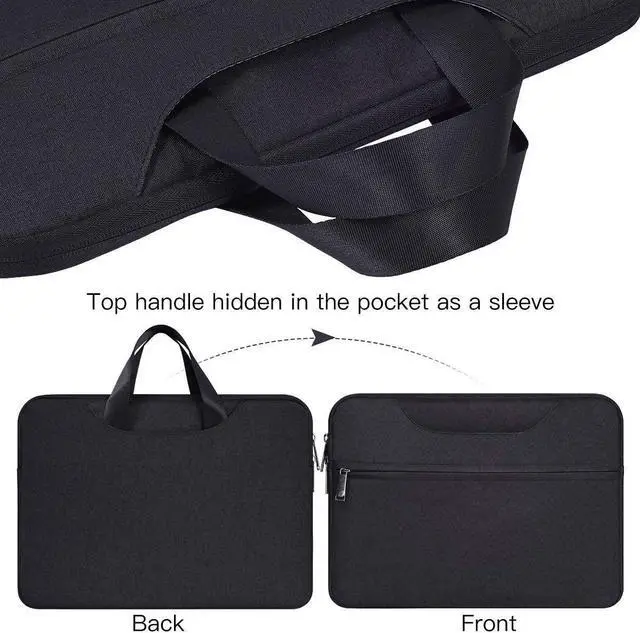 Alt view image 5 of 7 - Universal 11 12 inch Laptop Bag, Computer Bag, Water Resistant Laptop Briefcase, Laptop Case Sleeve with Shoulder Strap for MacBook Acer Lenovo HP Dell Samsung