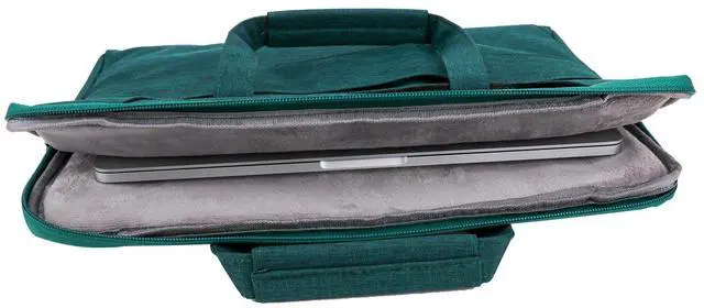 Alt view image 7 of 7 - Universal 11 12 inch Laptop Bag, Computer Bag, Water Resistant Laptop Briefcase, Laptop Case Sleeve with Shoulder Strap for MacBook Acer Lenovo HP Dell Samsung Dark Green