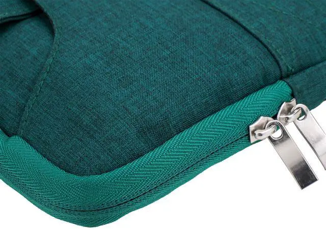 Alt view image 5 of 7 - Universal 11 12 inch Laptop Bag, Computer Bag, Water Resistant Laptop Briefcase, Laptop Case Sleeve with Shoulder Strap for MacBook Acer Lenovo HP Dell Samsung Dark Green