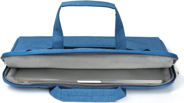 Alt view image 4 of 5 - Universal 11 12 inch Laptop Bag, Computer Bag, Water Resistant Laptop Briefcase, Laptop Case Sleeve with Shoulder Strap for MacBook Acer Lenovo HP Dell Samsung Denim Blue