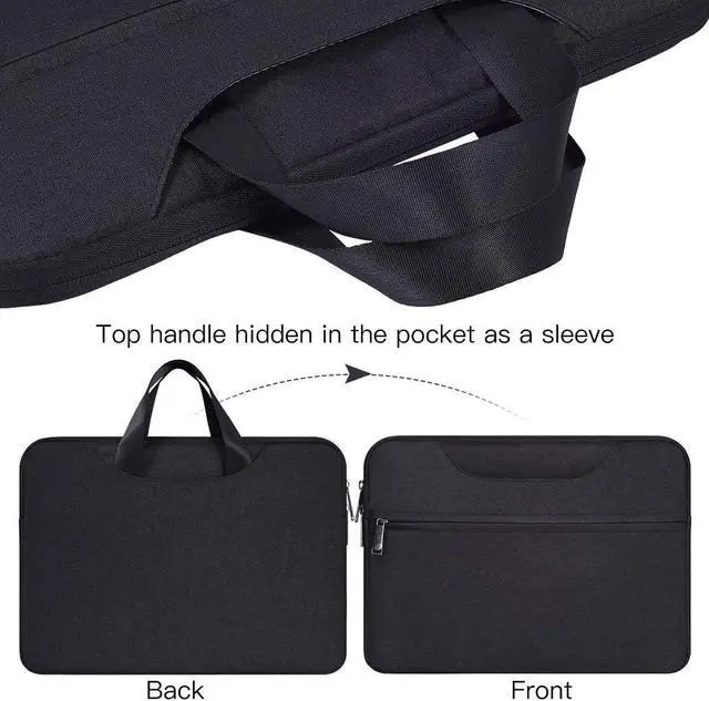 Alt view image 5 of 7 - Universal 11 12 13 14 15 16 inch Laptop Bag, Computer Bag, Water Resistant Laptop Briefcase, Laptop Case Sleeve with Shoulder Strap for MacBook Acer Lenovo HP Dell Samsung
