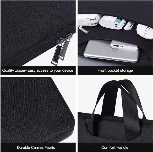 Alt view image 6 of 7 - Universal 11 12 13 14 15 16 inch Laptop Bag, Computer Bag, Water Resistant Laptop Briefcase, Laptop Case Sleeve with Shoulder Strap for MacBook Acer Lenovo HP Dell Samsung