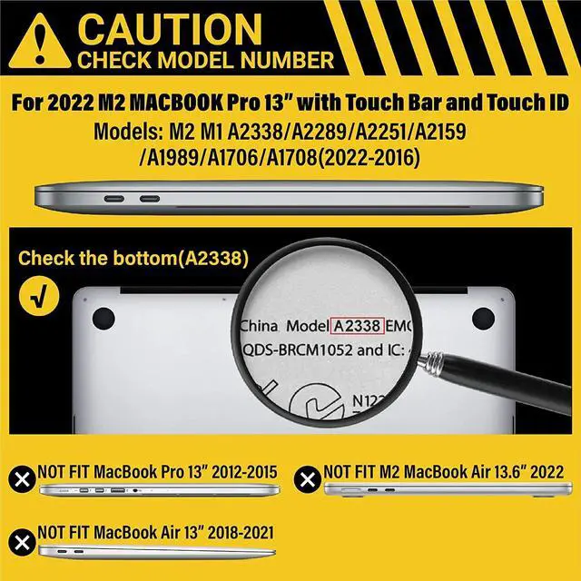 Alt view image 2 of 6 - Compatible with 2022 M2 MacBook Pro 13 Inch Case 2021 2020 M1 A2338 A2289 A2251 A2159 A1989 A1706 A1708, Hard Shell Case & Keyboard Cover for Mac Pro 13 Touch Bar Crystal Purple