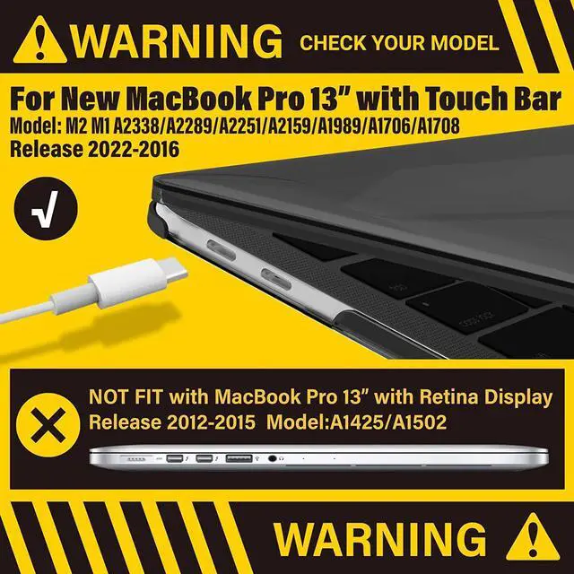 Alt view image 3 of 6 - Compatible with 2022 M2 MacBook Pro 13 Inch Case 2021 2020 M1 A2338 A2289 A2251 A2159 A1989 A1706 A1708, Hard Shell Case & Keyboard Cover for Mac Pro 13 Touch Bar Crystal Purple
