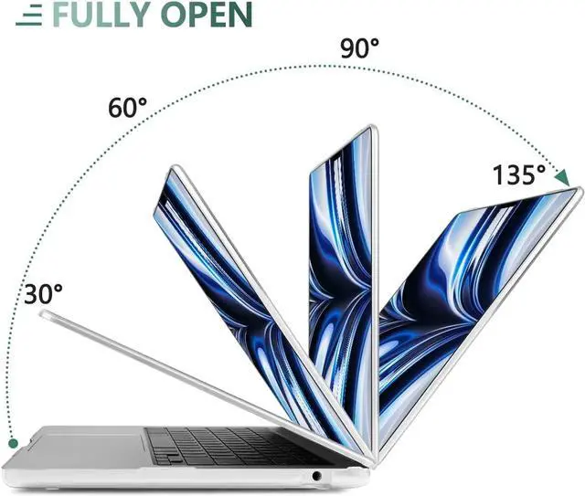 Alt view image 7 of 7 - Compatible with MacBook Air 13.6 inch Case 2022 Release A2681 M2 Chip with Liquid Retina Display & Touch ID, Protective Plastic Hard Shell Case & Keyboard Cover Crystal Clear