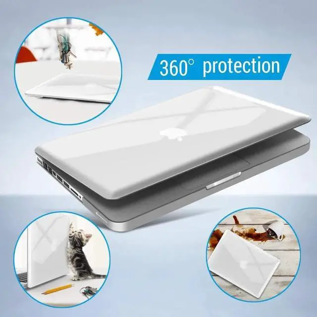 Alt view image 4 of 5 - Compatible with MacBook Pro 13 Inch case A1278 Release 2012-2008, Plastic Hard Shell Case with Keyboard Cover for Apple Old Version Mac Pro 13 with CD-ROM Matte Transparent