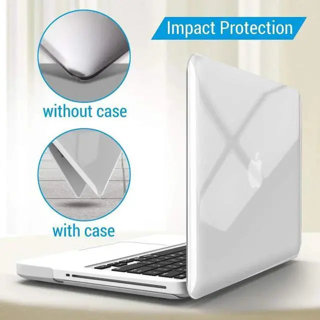 Alt view image 4 of 7 - Compatible with MacBook Pro 13 Inch case A1278 Release 2012-2008, Plastic Hard Shell Case with Keyboard Cover for Apple Old Version Mac Pro 13 with CD-ROM Crystal Clear