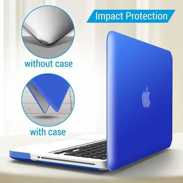 Alt view image 3 of 6 - Compatible with MacBook Pro 13 Inch case A1278 Release 2012-2008, Plastic Hard Shell Case with Keyboard Cover for Apple Old Version Mac Pro 13 with CD-ROM Blue