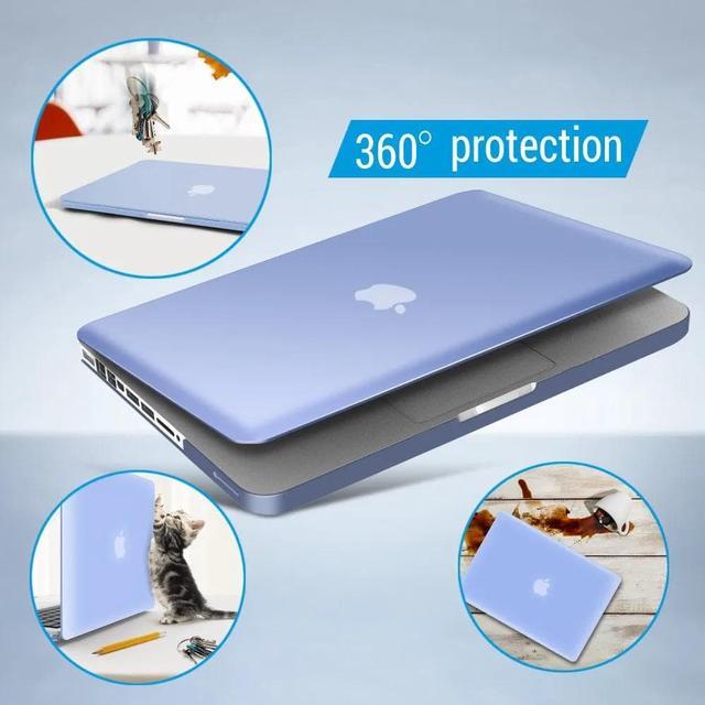 Alt view image 5 of 6 - Compatible with MacBook Pro 13 Inch case A1278 Release 2012-2008, Plastic Hard Shell Case with Keyboard Cover for Apple Old Version Mac Pro 13 with CD-ROM Light Blue