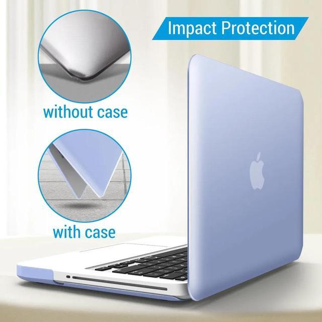 Alt view image 4 of 6 - Compatible with MacBook Pro 13 Inch case A1278 Release 2012-2008, Plastic Hard Shell Case with Keyboard Cover for Apple Old Version Mac Pro 13 with CD-ROM Light Blue