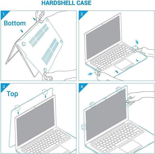 Alt view image 6 of 6 - Compatible with MacBook Pro 13 Inch case A1278 Release 2012-2008, Plastic Hard Shell Case with Keyboard Cover for Apple Old Version Mac Pro 13 with CD-ROM Light Blue