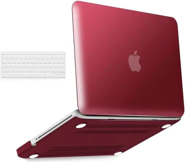 Main image of Compatible with MacBook Pro 13 Inch case A1278 Release 2012-2008, Plastic Hard Shell Case with Keyboard Cover for Apple Old Version Mac Pro 13 with CD-ROM Matte Transparent Wine Red