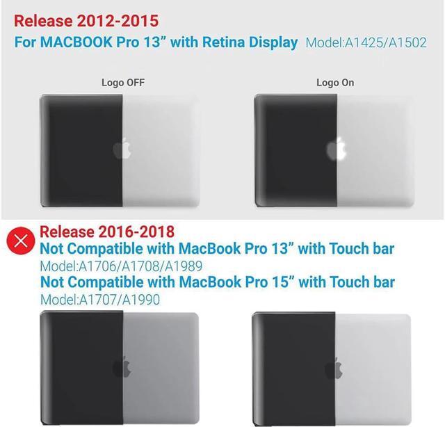 Alt view image 3 of 7 - Compatible with MacBook Pro 13 Inch Case 2015 2014 2013 end 2012 Model A1502 A1425, Hard Shell Case with Keyboard Cover for Old Version Apple Mac Pro Retina 13