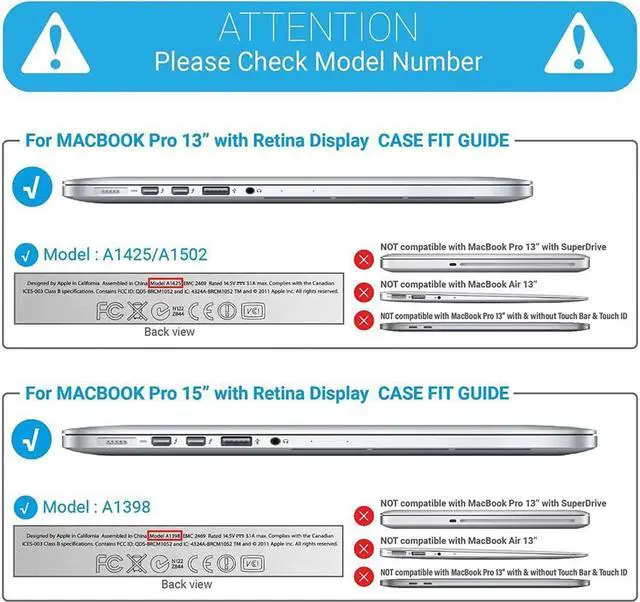 Alt view image 2 of 7 - Compatible with MacBook Pro 13 Inch Case 2015 2014 2013 end 2012 Model A1502 A1425, Hard Shell Case with Keyboard Cover for Old Version Apple Mac Pro Retina 13 Matte Transparent Blue