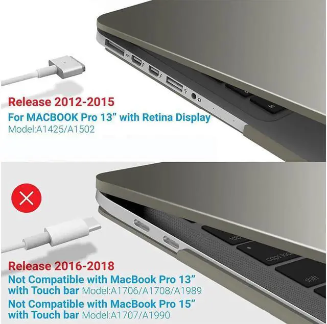 Alt view image 4 of 7 - Compatible with MacBook Pro 13 Inch Case 2015 2014 2013 end 2012 Model A1502 A1425, Hard Shell Case with Keyboard Cover for Old Version Apple Mac Pro Retina 13 Matte Transparent Gray