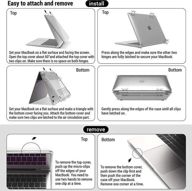 Alt view image 7 of 7 - Compatible with MacBook Pro 15 Inch Case 2019 2018 2017 2016 A1990 A1707, Hard Shell Case with Keyboard Cover & Type C Adapter for Mac Pro 15 Touch Bar Crystal Clear