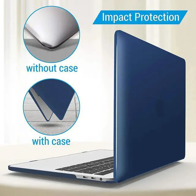 Alt view image 6 of 7 - Compatible with MacBook Pro 15 Inch Case 2019 2018 2017 2016 A1990 A1707, Hard Shell Case with Keyboard Cover & Type C Adapter for Mac Pro 15 Touch Bar Navy Blue