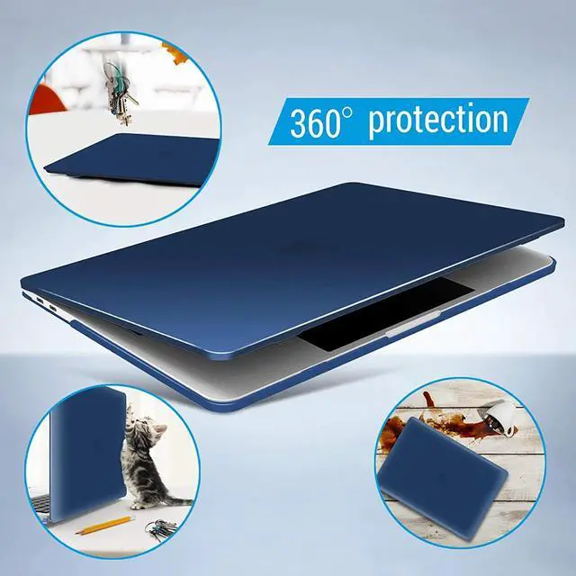 Alt view image 7 of 7 - Compatible with MacBook Pro 15 Inch Case 2019 2018 2017 2016 A1990 A1707, Hard Shell Case with Keyboard Cover & Type C Adapter for Mac Pro 15 Touch Bar Navy Blue
