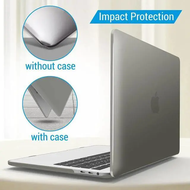 Alt view image 6 of 7 - Compatible with MacBook Pro 15 Inch Case 2019 2018 2017 2016 A1990 A1707, Hard Shell Case with Keyboard Cover & Type C Adapter for Mac Pro 15 Touch Bar Gray