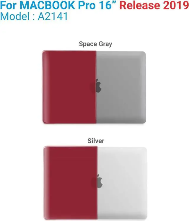 Alt view image 3 of 7 - Compatible with MacBook Pro 16 Inch Case A2141 Release 2020 2019, Hard Shell Case with Keyboard Cover for Old Version Mac Pro 16" Matte Red