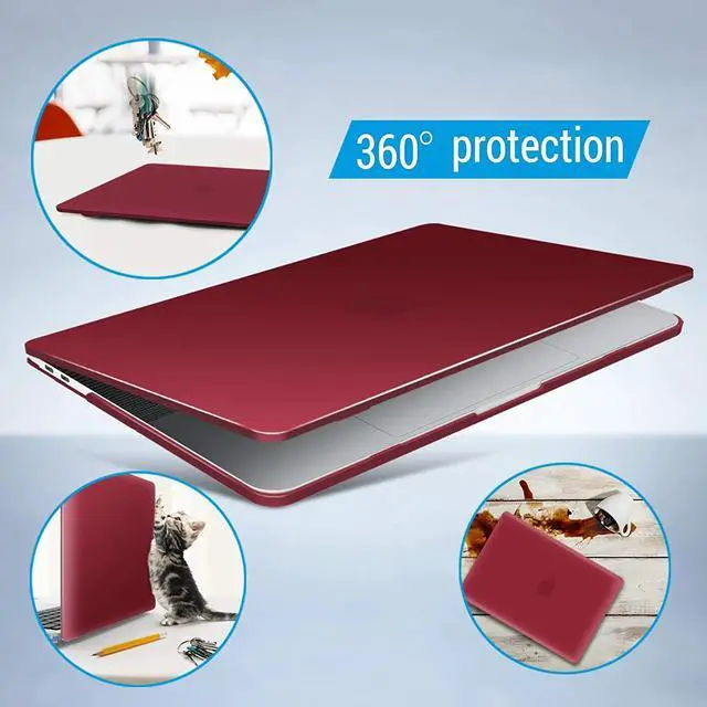 Alt view image 7 of 7 - Compatible with MacBook Pro 16 Inch Case A2141 Release 2020 2019, Hard Shell Case with Keyboard Cover for Old Version Mac Pro 16" Matte Red