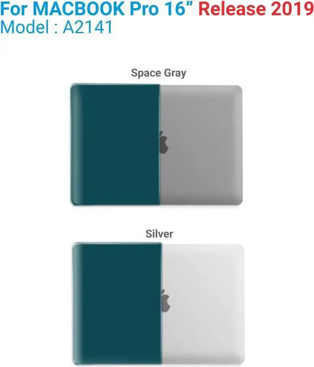 Alt view image 3 of 7 - Compatible with MacBook Pro 16 Inch Case A2141 Release 2020 2019, Hard Shell Case with Keyboard Cover for Old Version Mac Pro 16" Dark Green