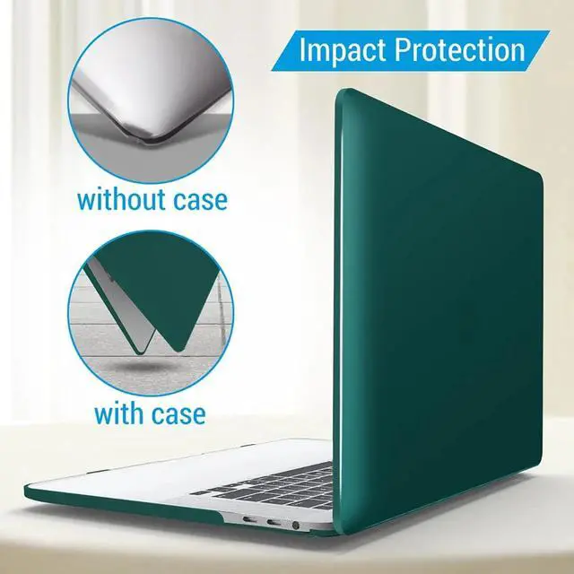 Alt view image 6 of 7 - Compatible with MacBook Pro 16 Inch Case A2141 Release 2020 2019, Hard Shell Case with Keyboard Cover for Old Version Mac Pro 16" Dark Green