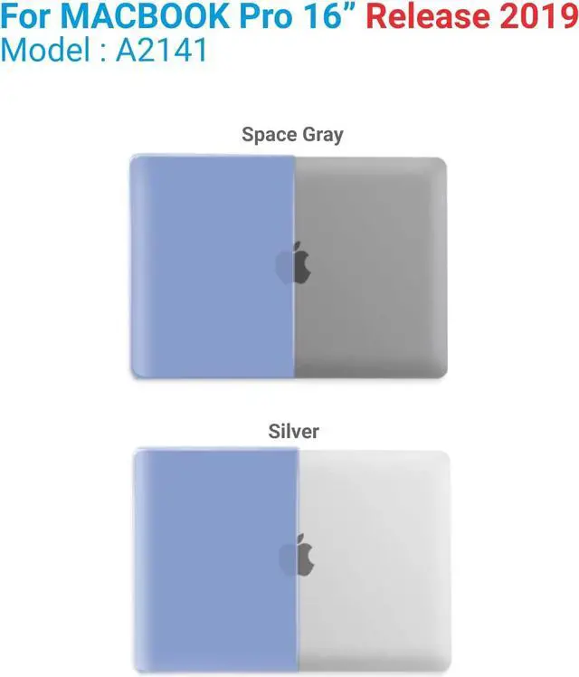 Alt view image 3 of 7 - Compatible with MacBook Pro 16 Inch Case A2141 Release 2020 2019, Hard Shell Case with Keyboard Cover for Old Version Mac Pro 16" Matte Light blue