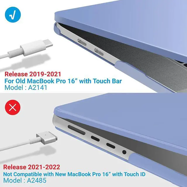 Alt view image 4 of 7 - Compatible with MacBook Pro 16 Inch Case A2141 Release 2020 2019, Hard Shell Case with Keyboard Cover for Old Version Mac Pro 16" Matte Light blue