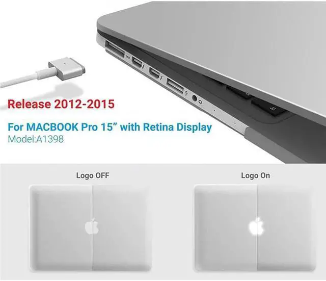 Alt view image 3 of 7 - Protective Hard Case for MacBook Pro 15 inch with Retina Display Model A1398 Shell Cover with Keyboard Skin For Apple MacBook Pro 15.4", 2012-2015 Release