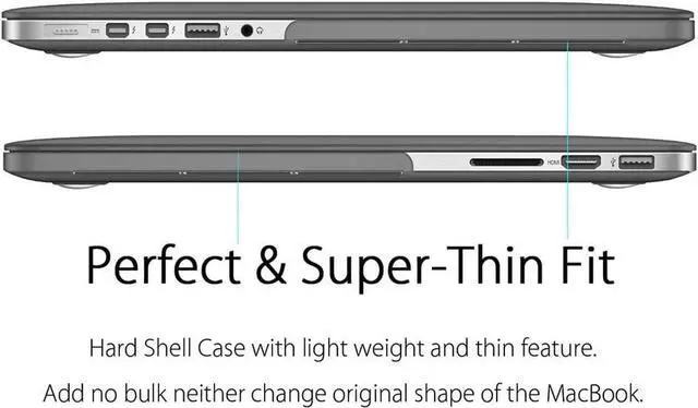 Alt view image 5 of 6 - Protective Hard Case for MacBook Pro 15 inch with Retina Display Model A1398 Shell Cover with Keyboard Skin For Apple MacBook Pro 15.4", 2012-2015 Release Gray