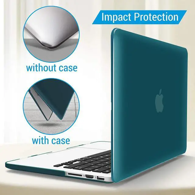 Alt view image 5 of 7 - Protective Hard Case for MacBook Pro 15 inch with Retina Display Model A1398 Shell Cover with Keyboard Skin For Apple MacBook Pro 15.4", 2012-2015 Release Dark Green