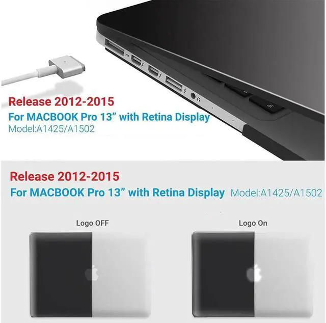 Alt view image 3 of 7 - Compatible with MacBook Pro 13 Inch Retina Case Model A1502 A1425 (Older Version Release 2015 - end 2012), Plastic Hard Shell Case with Keyboard Cover