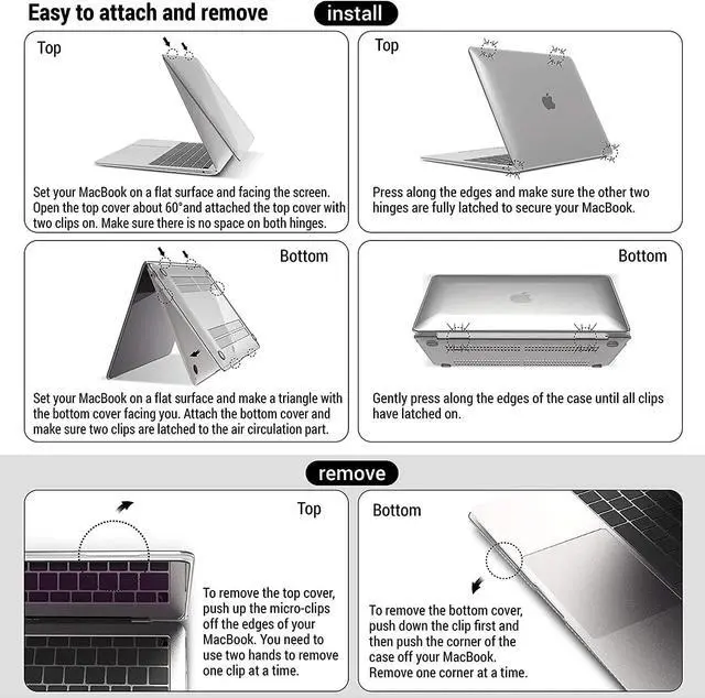 Alt view image 7 of 7 - Compatible with MacBook Air 13 inch Case 2022, 2021-2018 Release A2337 M1 A2179 A1932 with Retina Display Touch ID, Plastic Hard Shell with Keyboard Cover