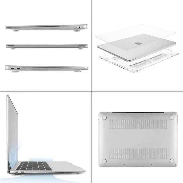Alt view image 4 of 7 - Compatible with MacBook Air 13 inch Case 2022, 2021-2018 Release A2337 M1 A2179 A1932 with Retina Display Touch ID, Plastic Hard Shell with Keyboard Cover Matte Transparent