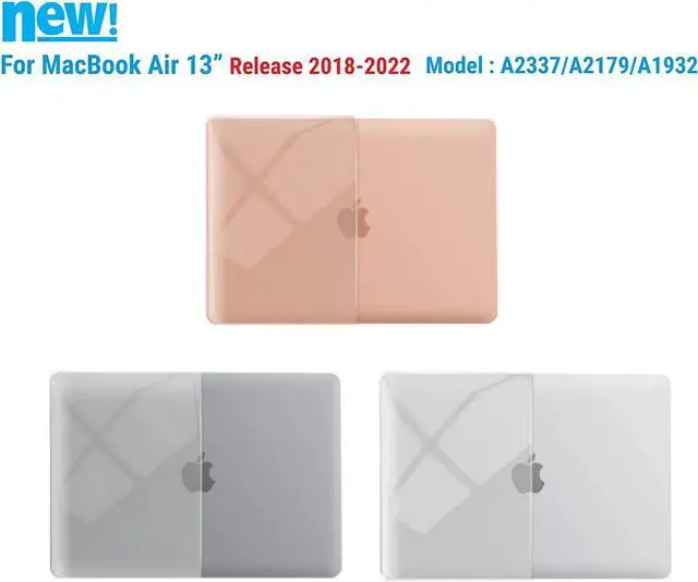 Alt view image 5 of 7 - Compatible with MacBook Air 13 inch Case 2022, 2021-2018 Release A2337 M1 A2179 A1932 with Retina Display Touch ID, Plastic Hard Shell with Keyboard Cover Crystal Clear