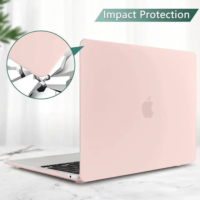 Alt view image 6 of 7 - Compatible with MacBook Air 13 inch Case 2022, 2021-2018 Release A2337 M1 A2179 A1932 with Retina Display Touch ID, Plastic Hard Shell with Keyboard Cover Light Pink