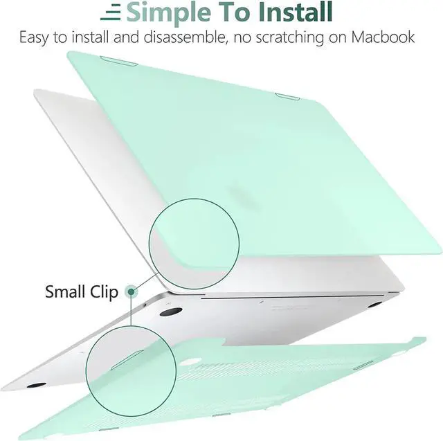 Alt view image 4 of 7 - Compatible with MacBook Air 13 inch Case 2022, 2021-2018 Release A2337 M1 A2179 A1932 with Retina Display Touch ID, Plastic Hard Shell with Keyboard Cover Green