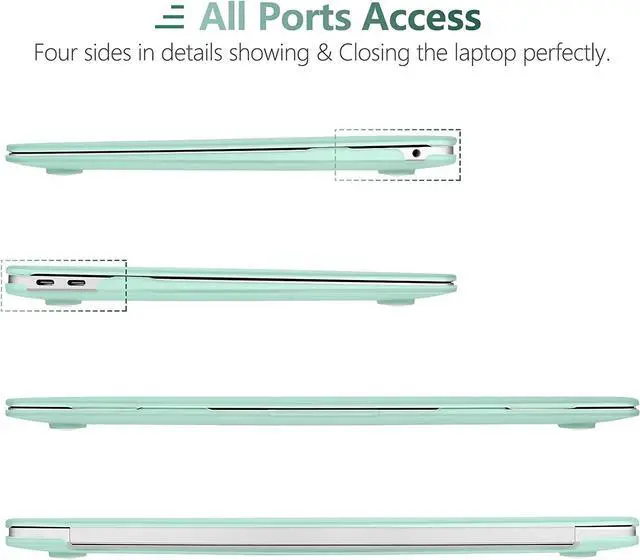 Alt view image 3 of 7 - Compatible with MacBook Air 13 inch Case 2022, 2021-2018 Release A2337 M1 A2179 A1932 with Retina Display Touch ID, Plastic Hard Shell with Keyboard Cover Green
