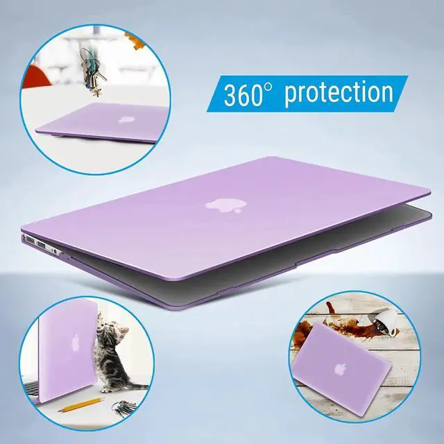 Alt view image 6 of 7 - Compatible with Old Version MacBook Air 13 Inch Case (2017-2010 Release) Model: A1466 / A1369, Plastic Hard Shell Case with Keyboard for Apple Mac Air 13" Purple