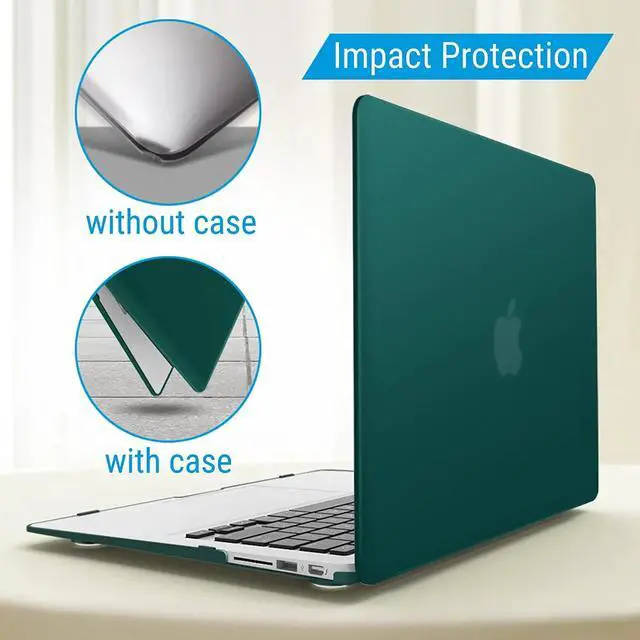 Alt view image 5 of 7 - Compatible with Old Version MacBook Air 13 Inch Case (2017-2010 Release) Model: A1466 / A1369, Plastic Hard Shell Case with Keyboard for Apple Mac Air 13" Dark Green