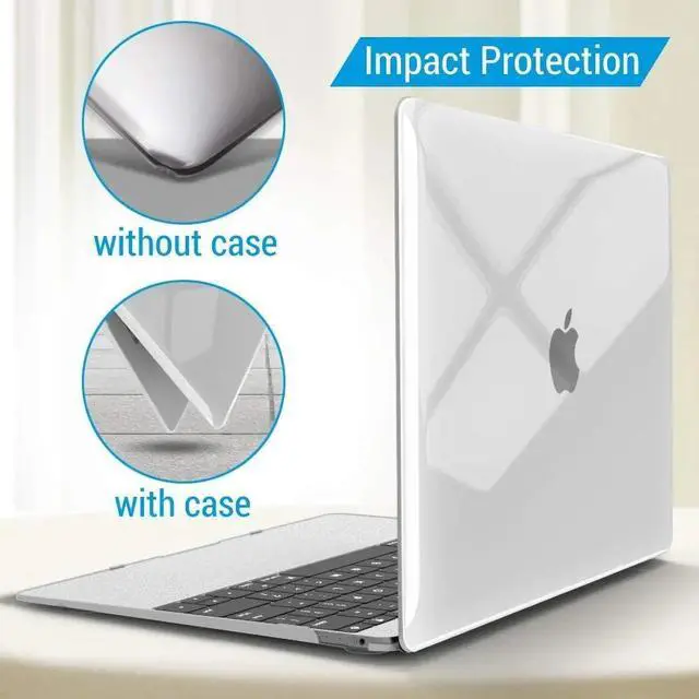 Alt view image 4 of 7 - Compatible with MacBook 12 inch Case with Retina Display Model: A1534, Release 2017 2016 2015, Plastic Hard Shell Case with Keyboard Cover Skin Crystal Clear