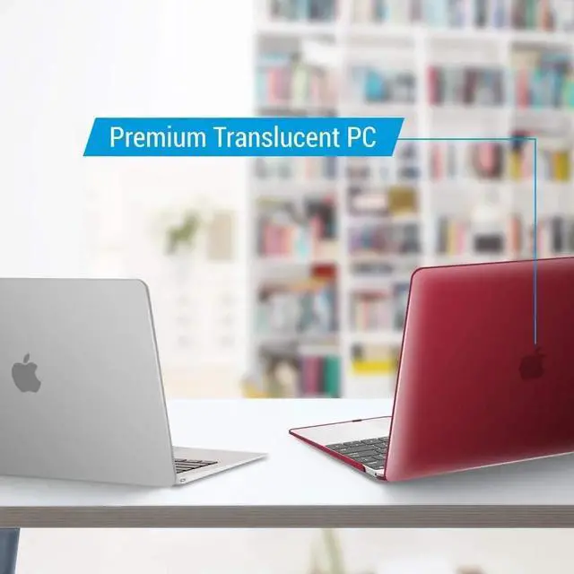 Alt view image 3 of 6 - Compatible with MacBook 12 inch Case with Retina Display Model: A1534, Release 2017 2016 2015, Plastic Hard Shell Case with Keyboard Cover Skin Wine Red