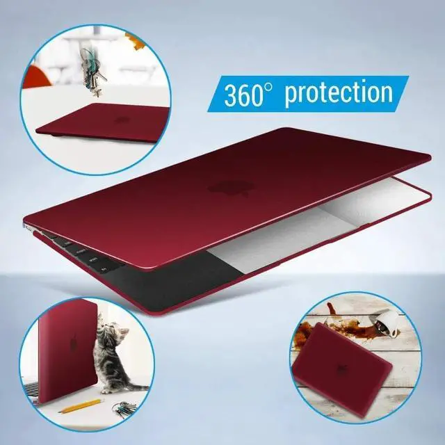 Alt view image 5 of 6 - Compatible with MacBook 12 inch Case with Retina Display Model: A1534, Release 2017 2016 2015, Plastic Hard Shell Case with Keyboard Cover Skin Wine Red