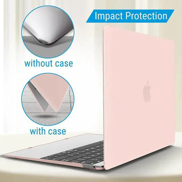 Alt view image 4 of 7 - Compatible with MacBook 12 inch Case with Retina Display Model: A1534, Release 2017 2016 2015, Plastic Hard Shell Case with Keyboard Cover Skin Pink