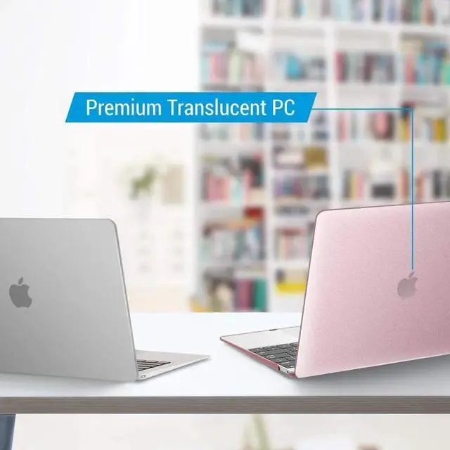 Alt view image 3 of 7 - Compatible with MacBook 12 inch Case with Retina Display Model: A1534, Release 2017 2016 2015, Plastic Hard Shell Case with Keyboard Cover Skin Rose Gold