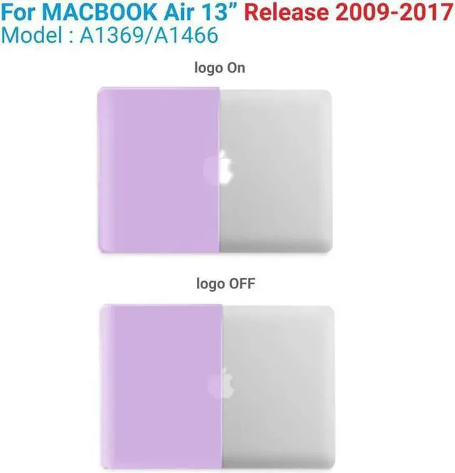 Alt view image 3 of 7 - Compatible with Old Version MacBook Air 13 Inch Case (2017-2010 Release) Model: A1466 / A1369, Plastic Hard Shell Case with Keyboard for Apple Mac Air 13" Purple