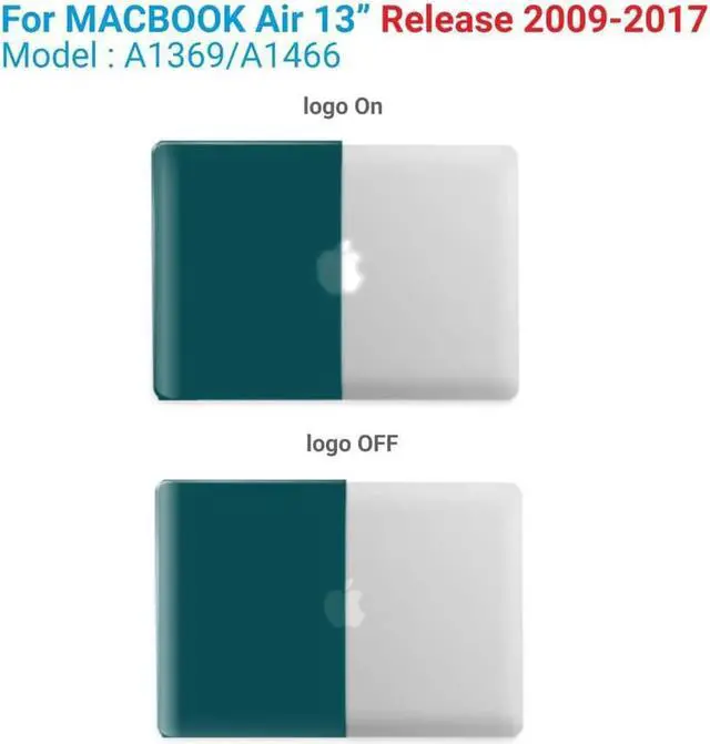 Alt view image 3 of 7 - Compatible with Old Version MacBook Air 13 Inch Case (2017-2010 Release) Model: A1466 / A1369, Plastic Hard Shell Case with Keyboard for Apple Mac Air 13" Dark Green